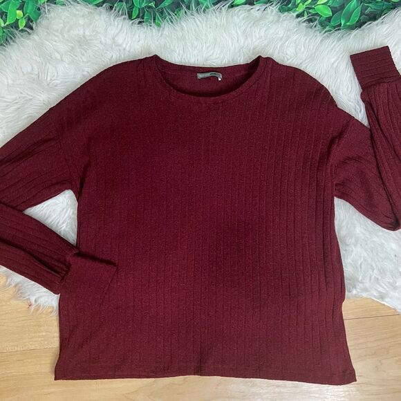 Zara long sleeve burgundy blouse  top M - Picture 2 of 9